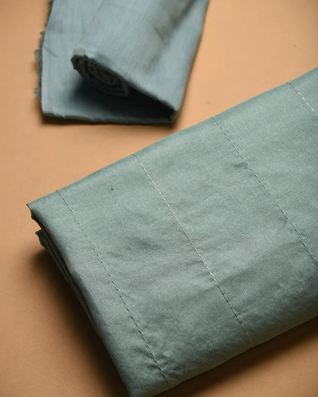 Light Blue Tussar Embroidered Unstitched Suit Fabric Set With Tussar Silk Embroidered Dupatta