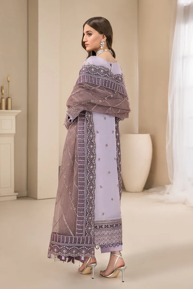 Lilac Embroidered Pakistani Salwar Suit with Salwar Kameez Dupatta
