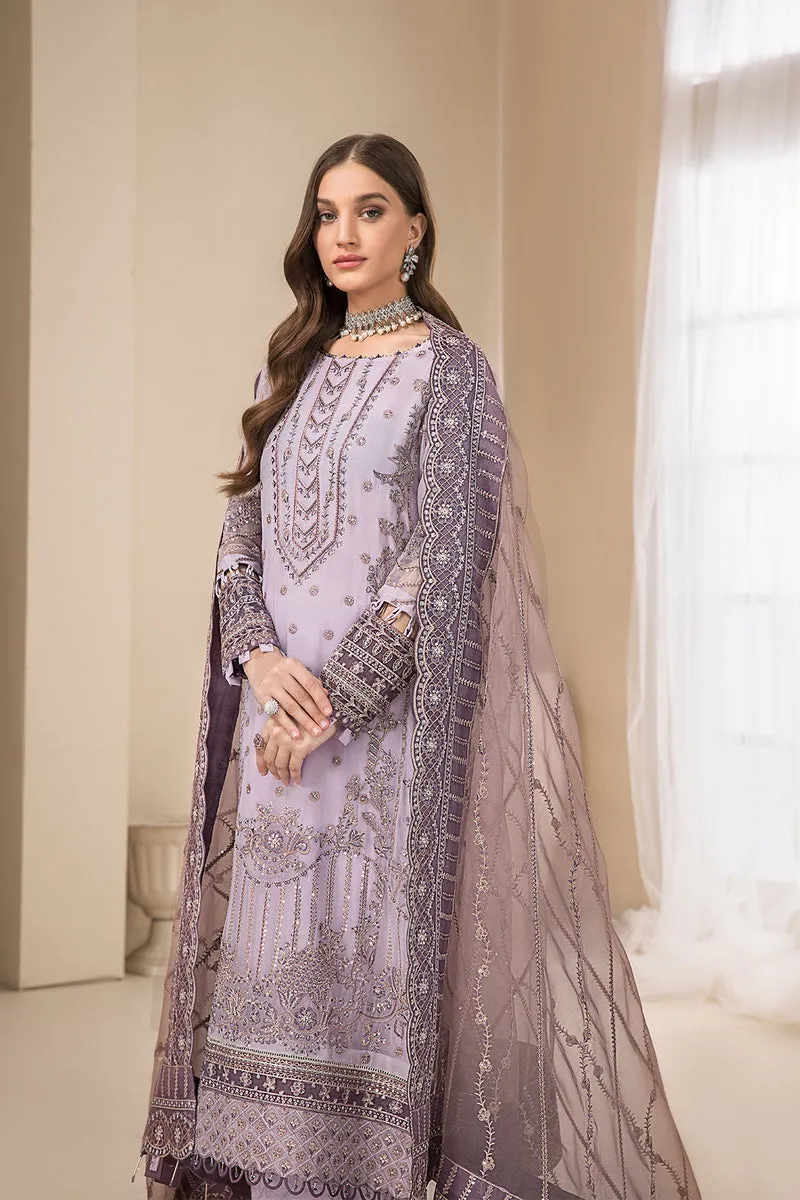 Lilac Embroidered Pakistani Salwar Suit with Salwar Kameez Dupatta