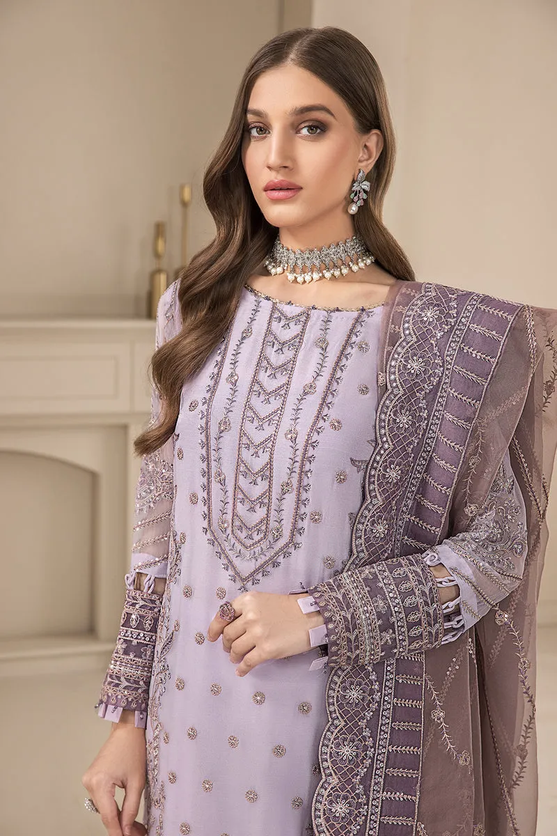 Lilac Embroidered Pakistani Salwar Suit with Salwar Kameez Dupatta