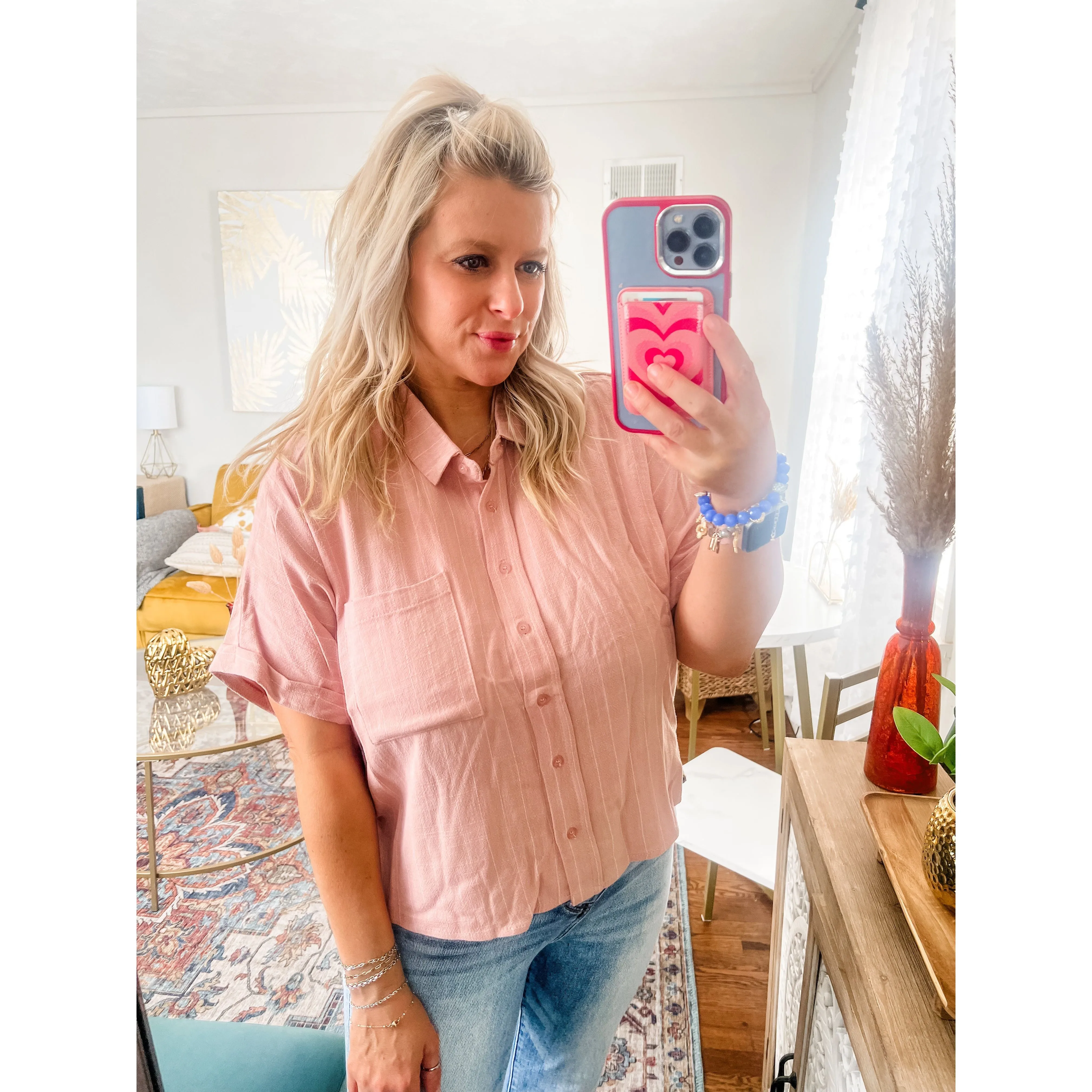 Linen Striped Top