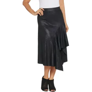 Lisa Rinna Plus Size Distressed Ultrasuede Skirt