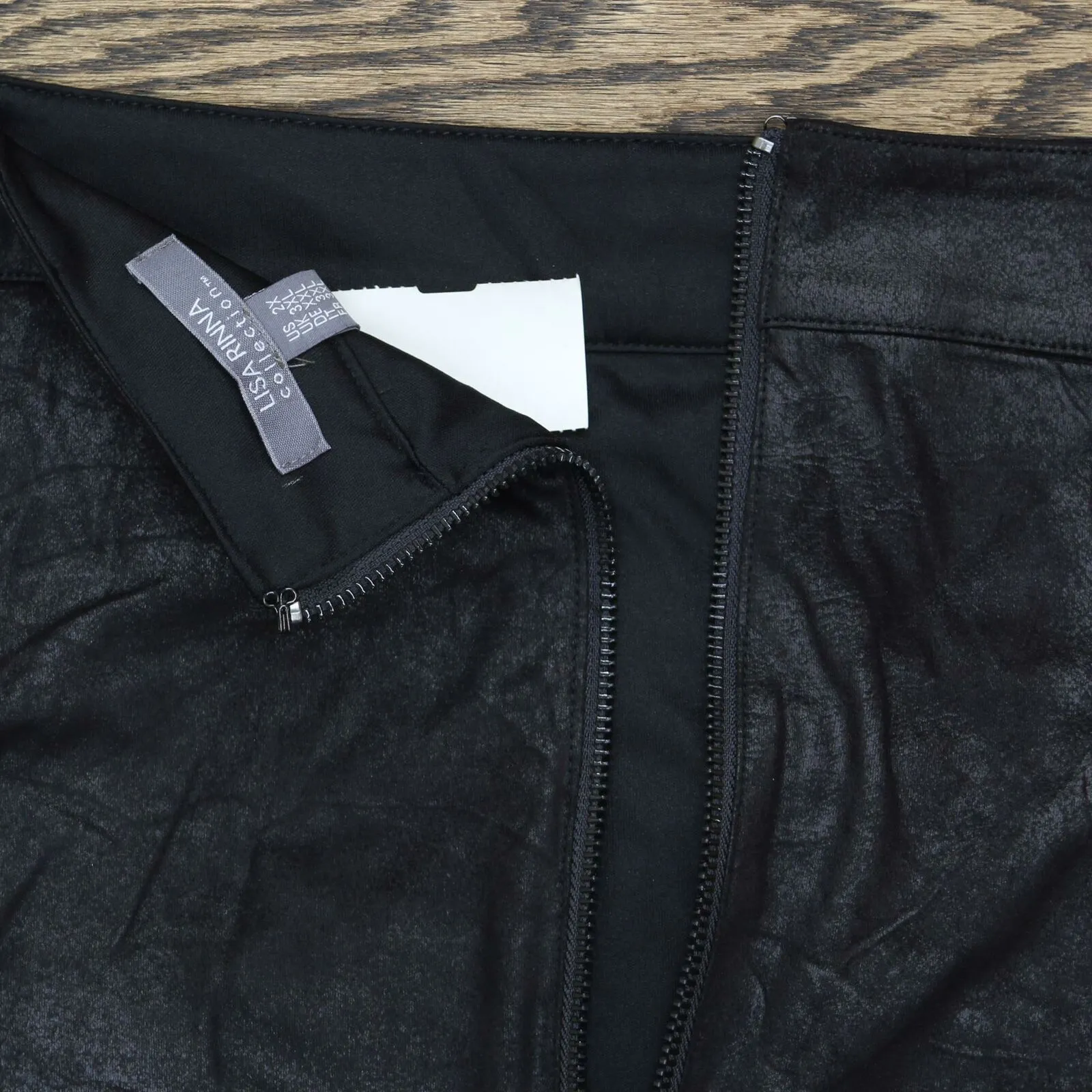 Lisa Rinna Plus Size Distressed Ultrasuede Skirt