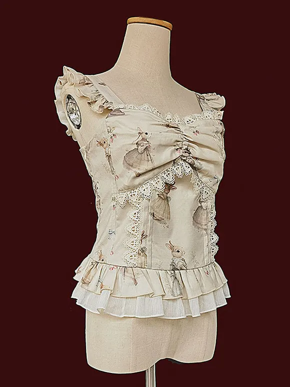 Lolita Specials Lolita Top Vest Costumes Classic Light Apricot Sleeveless