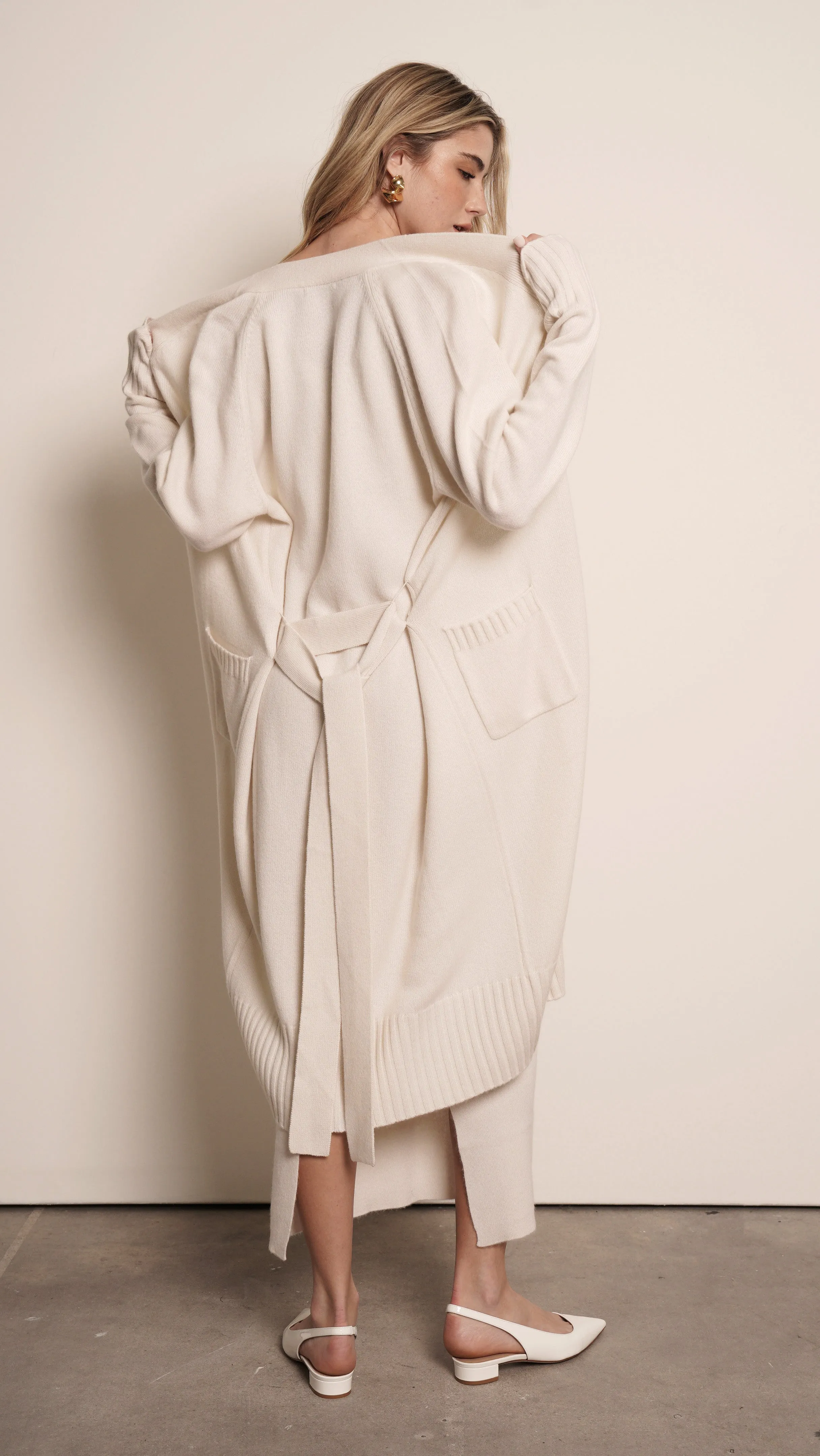 LONG CASHMERE CARDIGAN -