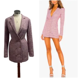 LOVERS   FRIENDS Tweed Double Breasted Blazer Dress Sz Small