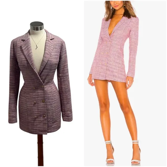 LOVERS   FRIENDS Tweed Double Breasted Blazer Dress Sz Small