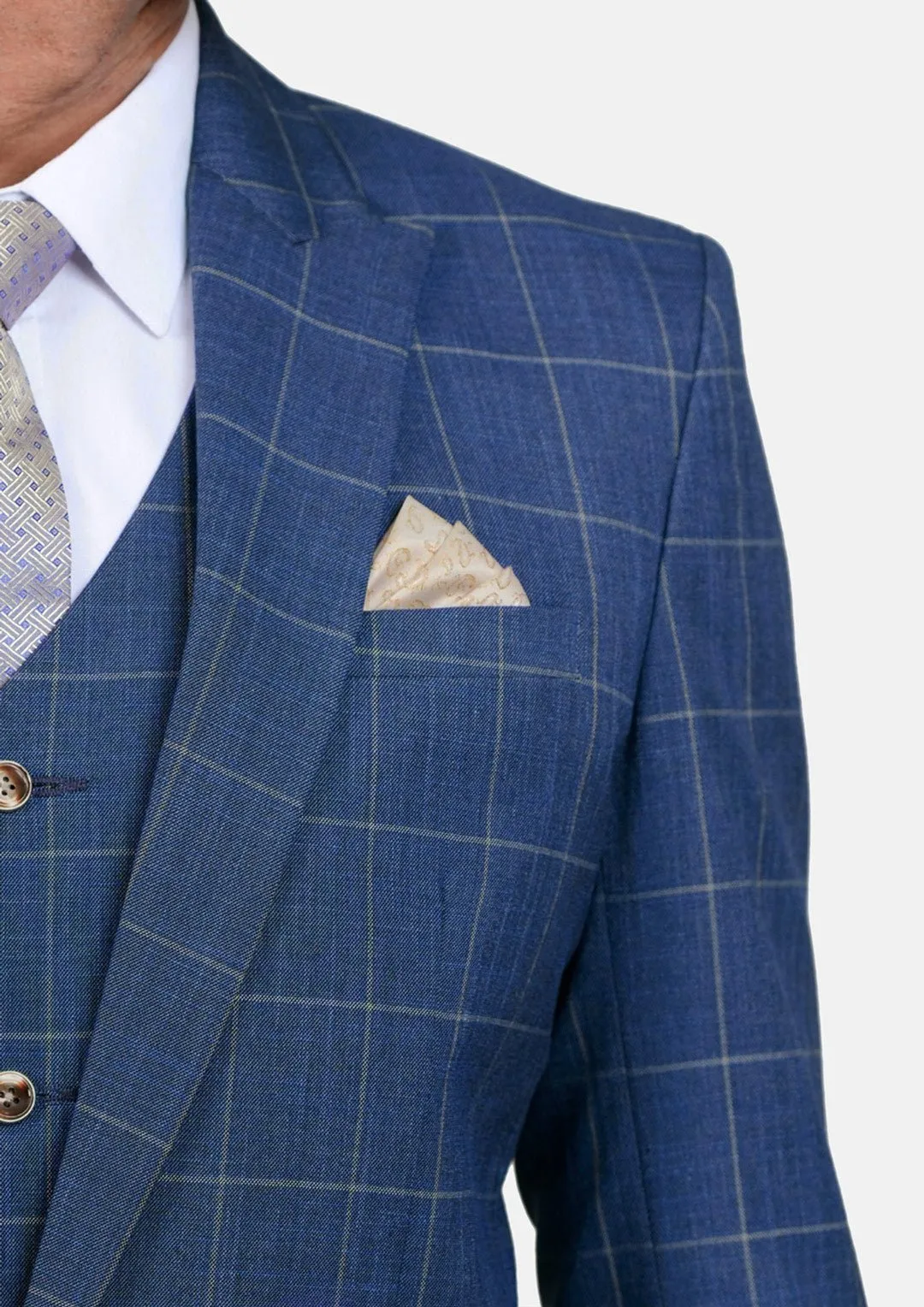 Madison Lapis Blue Windowpane Suit