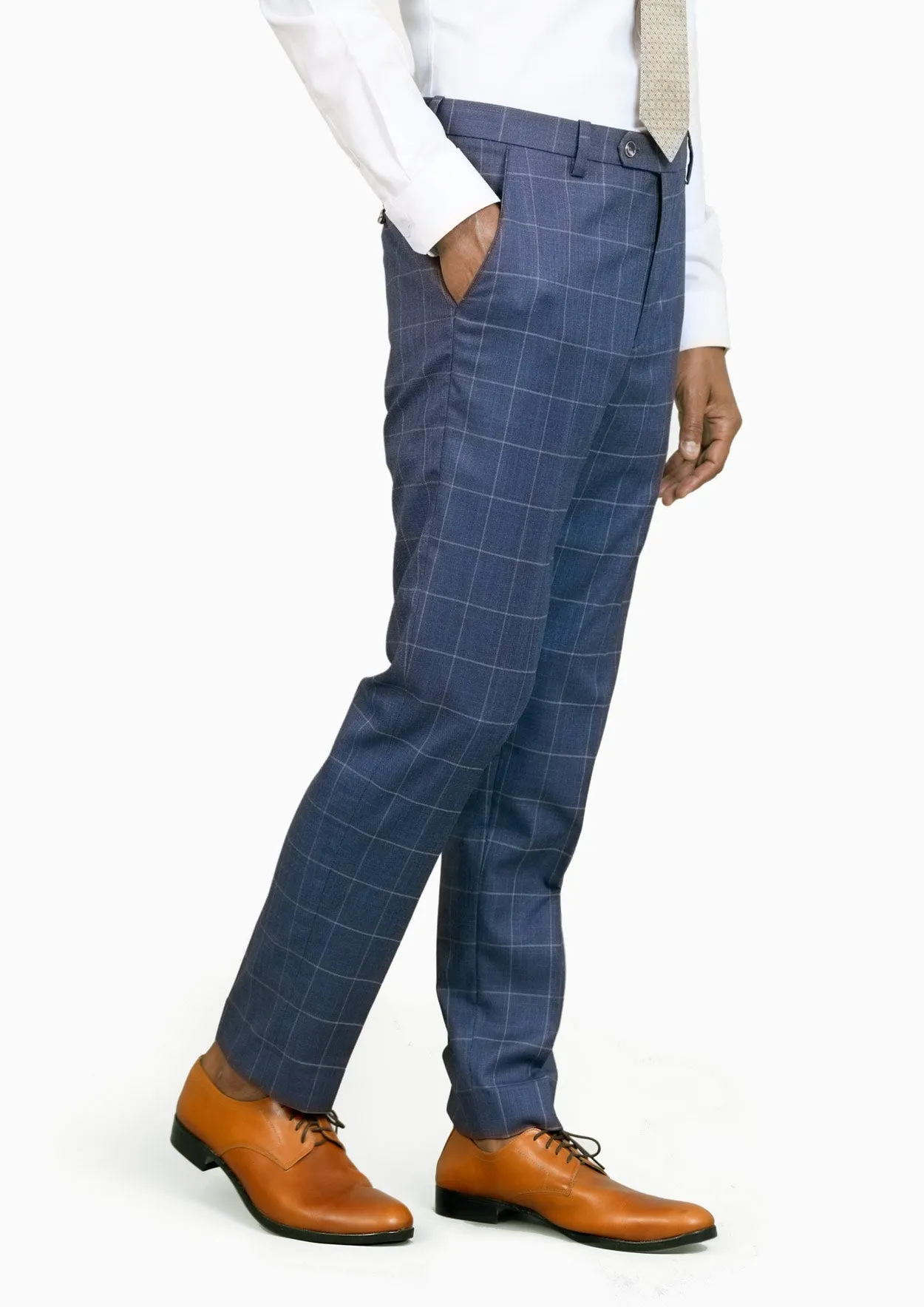 Madison Lapis Blue Windowpane Suit