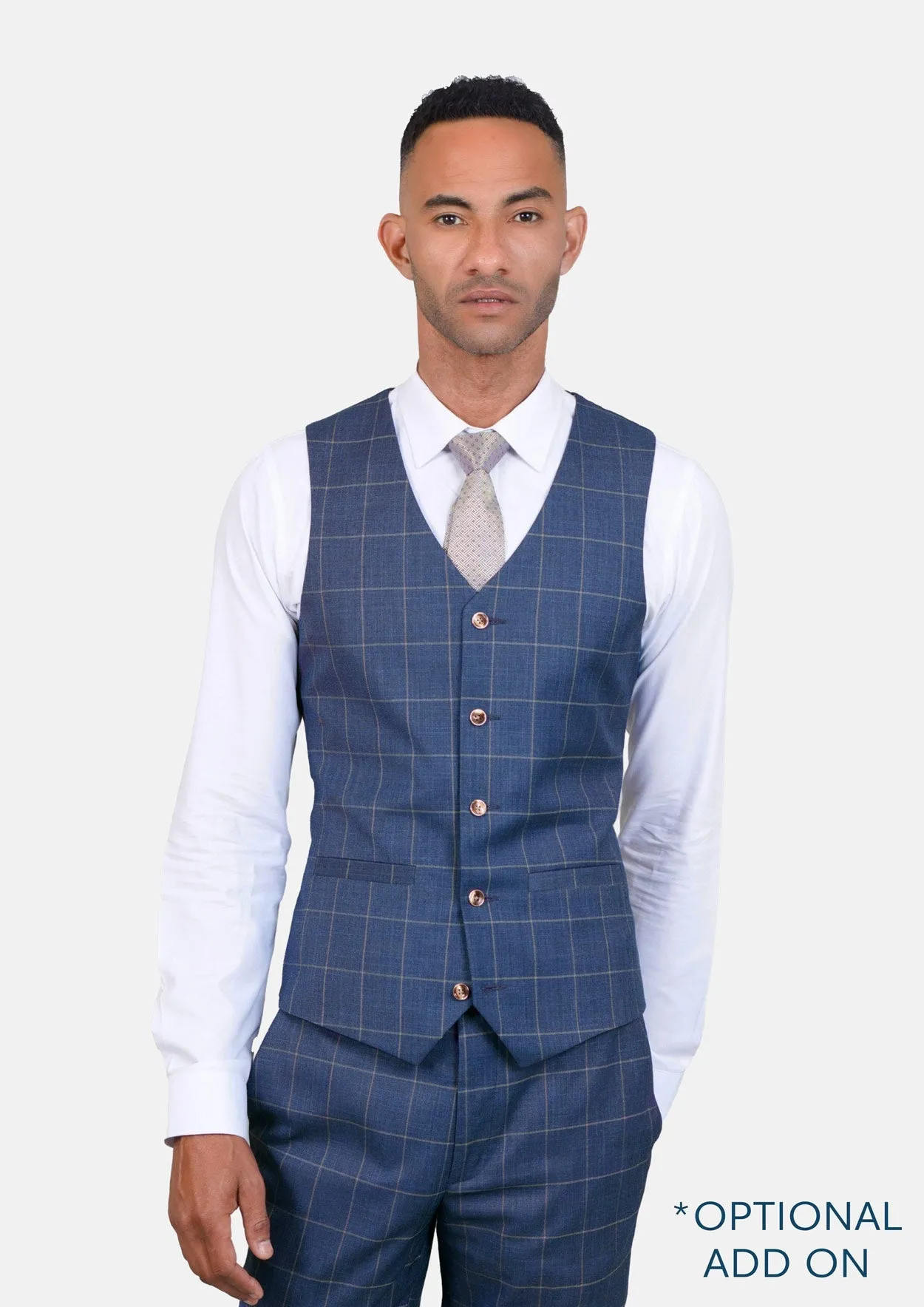 Madison Lapis Blue Windowpane Suit