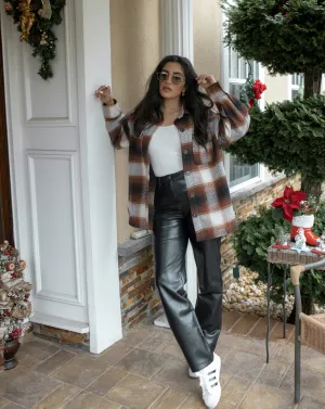 Madison Plaid Button Down Flannel Jacket