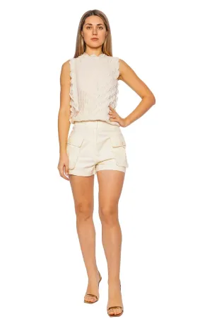 Maelys Pristine Ruffled Sleeveless Top
