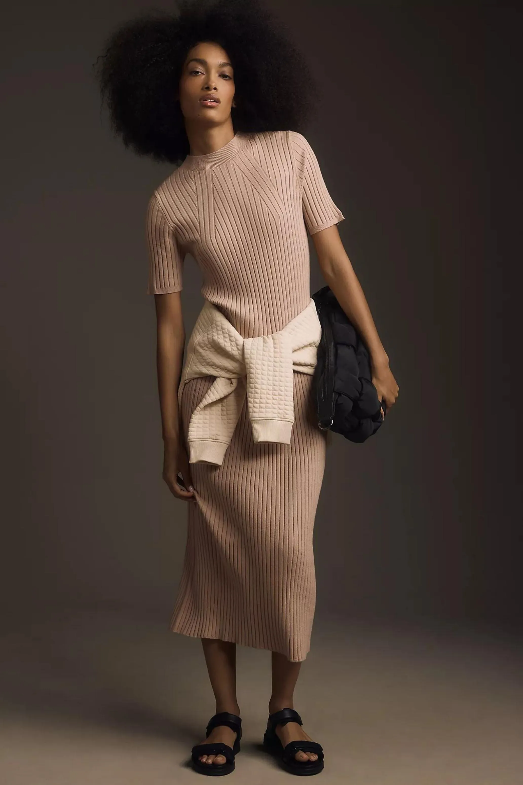 Maeve Rib Knit Midi Dress