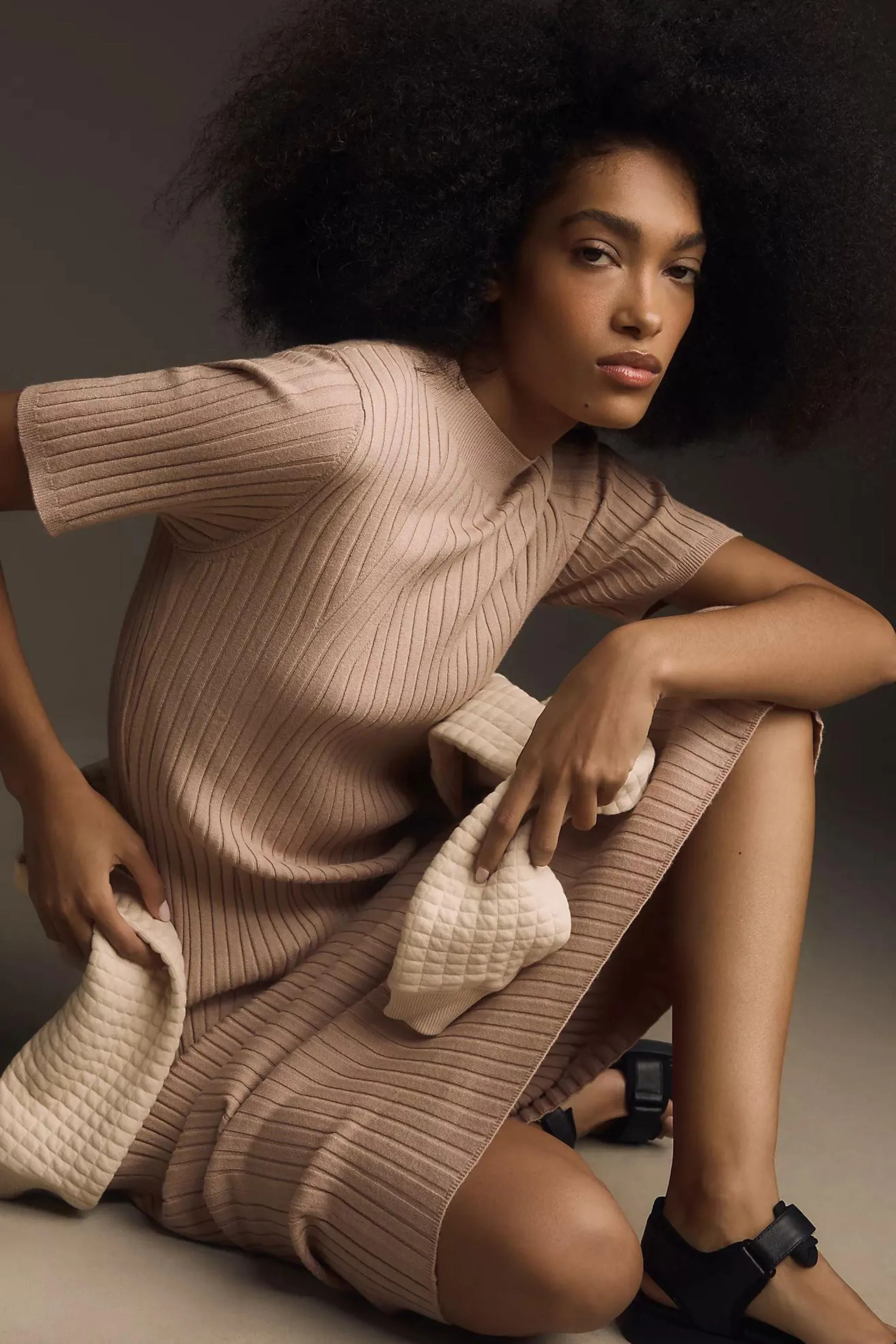 Maeve Rib Knit Midi Dress