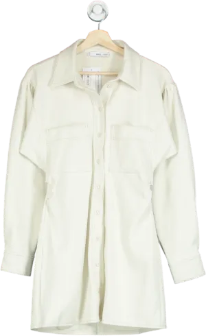 MANGO Cream Blazer Style Mini Dress UK S