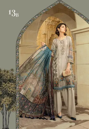 Maria b. Summer 2019 Cotton-Lawn Beige Embroidery Suit