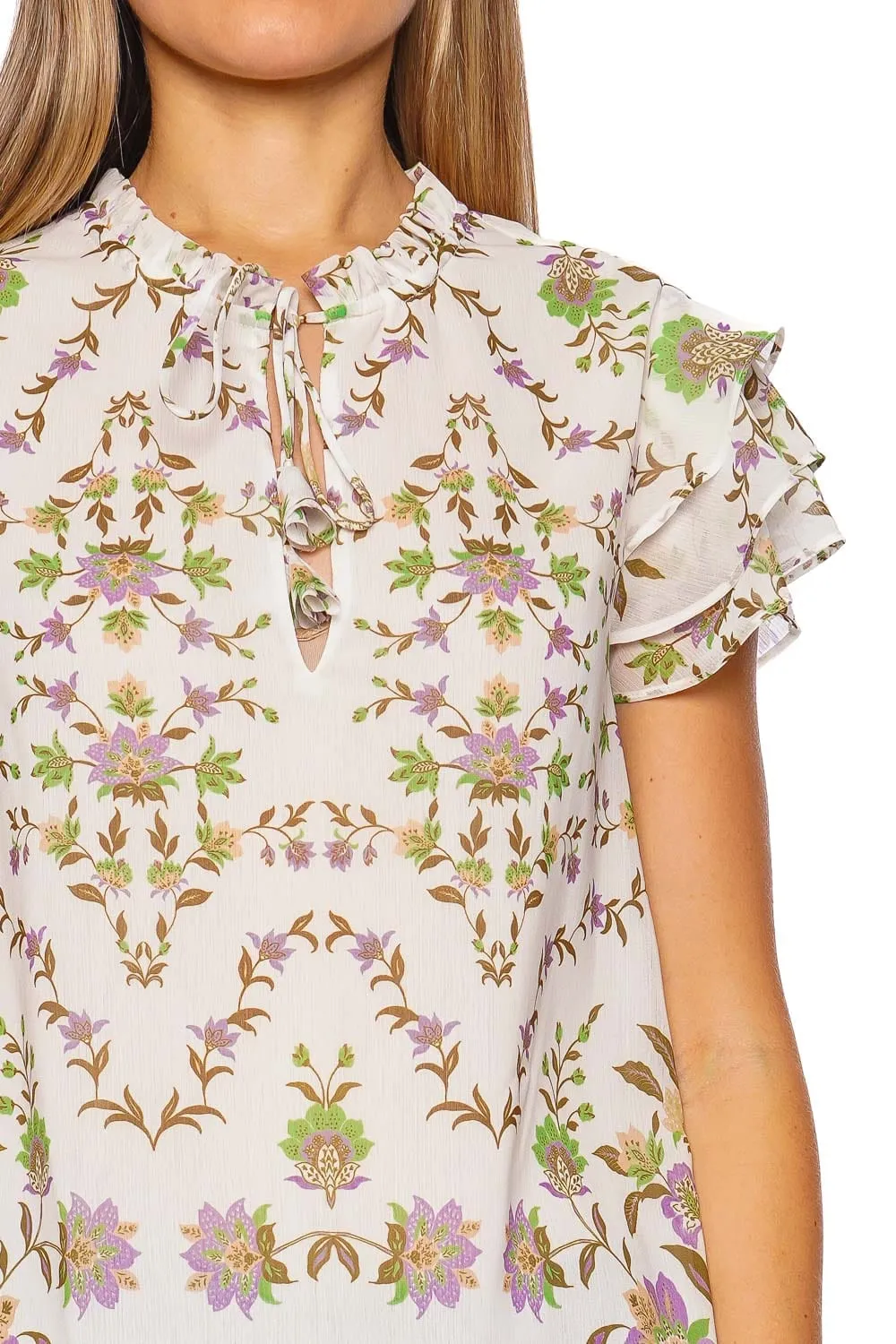 Maria Secret Garden Ruffled Top