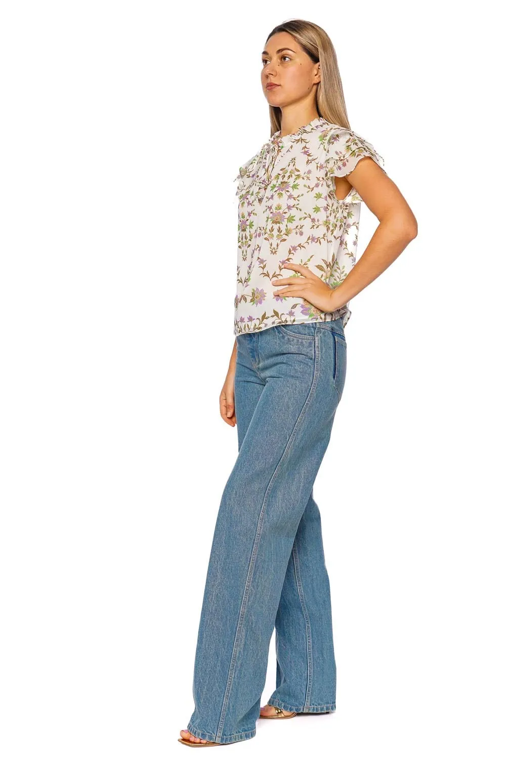 Maria Secret Garden Ruffled Top