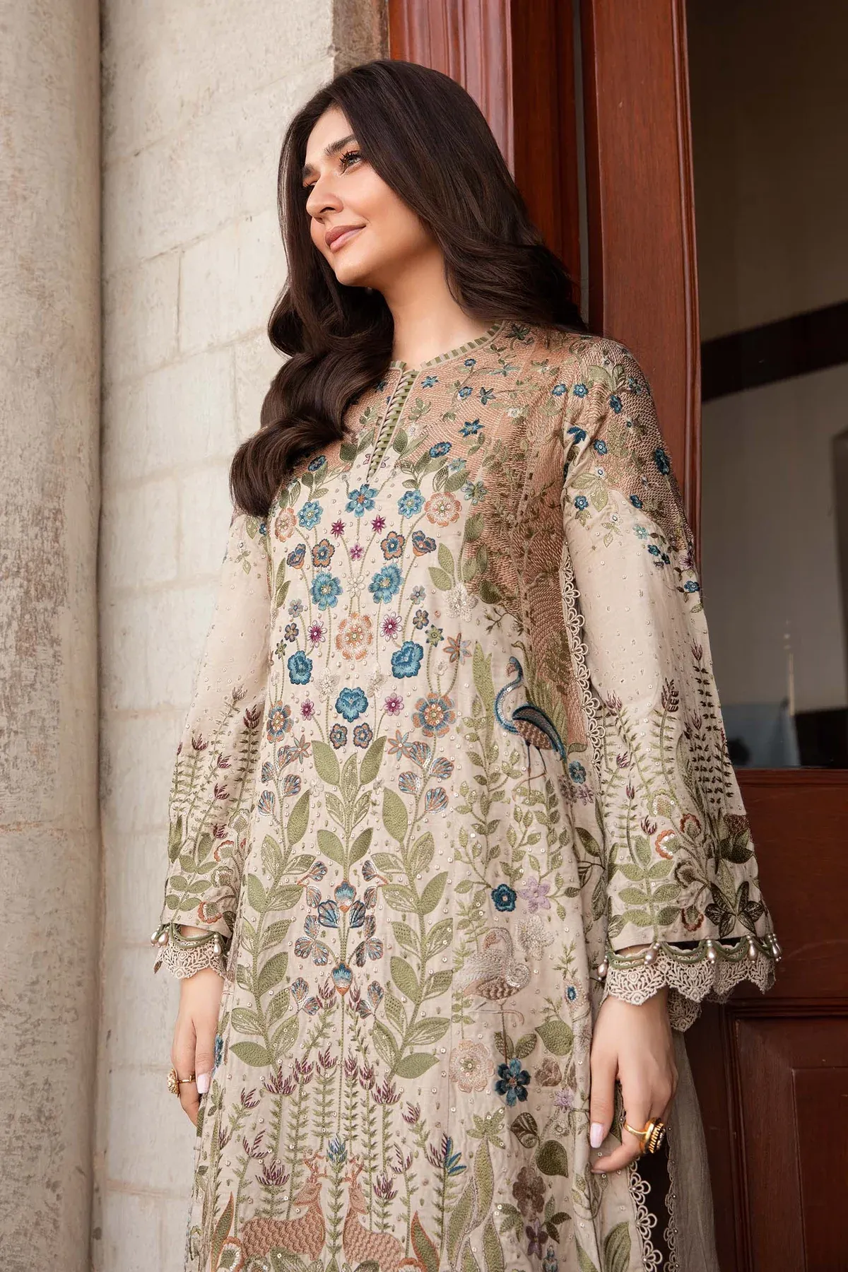 Maria.B Summer Luxe Lawn 3 Piece Unstitched Embroidered Suit DL-1211