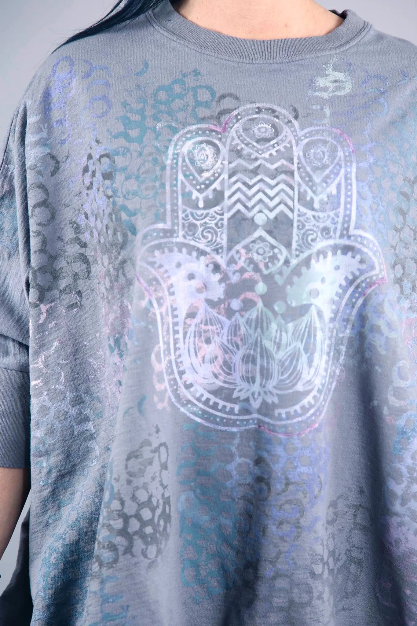 Mariposa Blue Gray Sky Top Printed-2218D