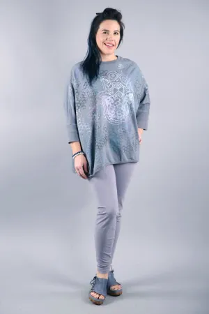 Mariposa Blue Gray Sky Top Printed-2218D