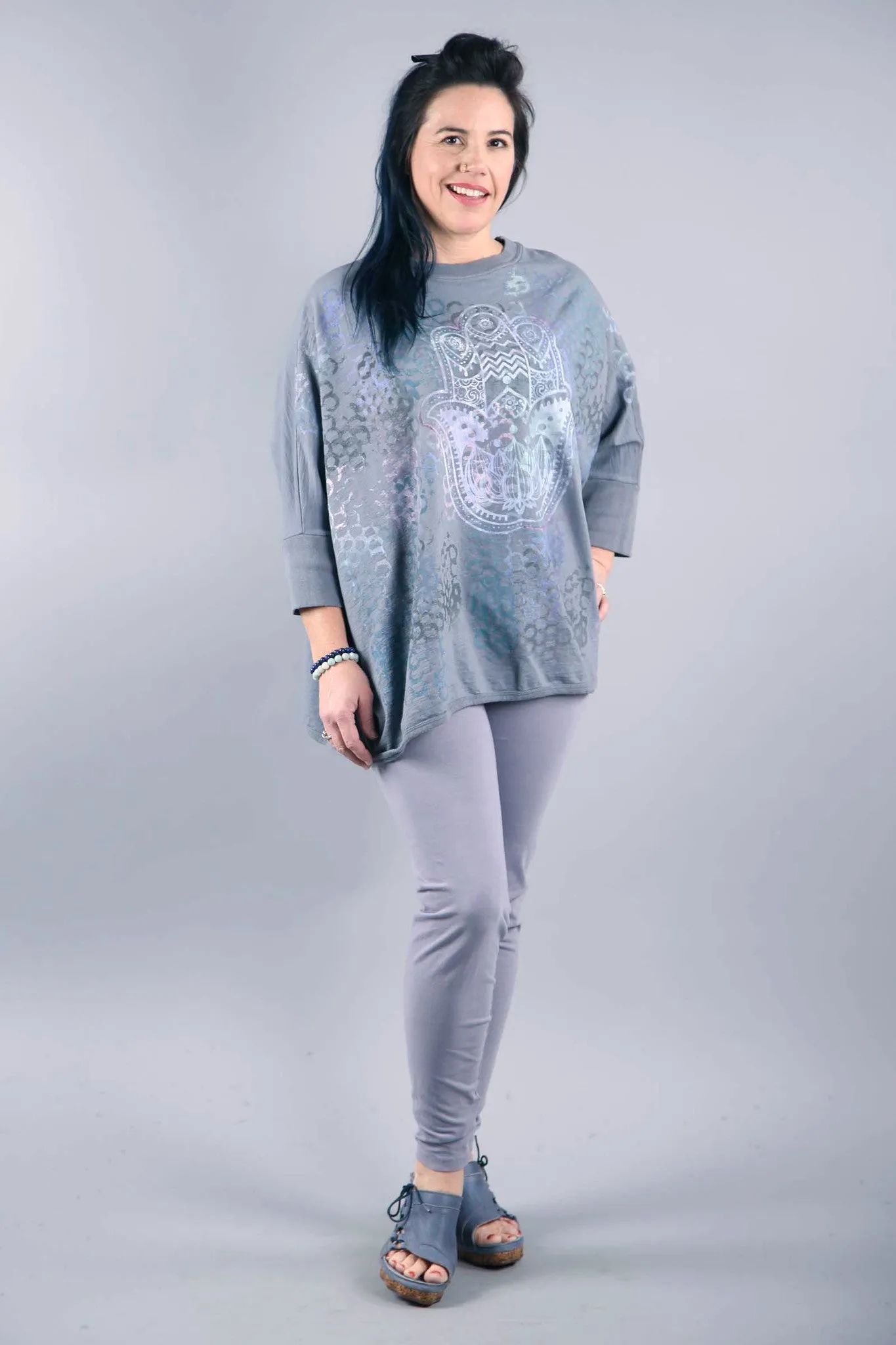 Mariposa Blue Gray Sky Top Printed-2218D