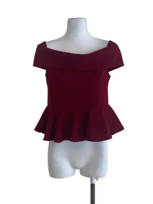 Maroon Ruffled Top