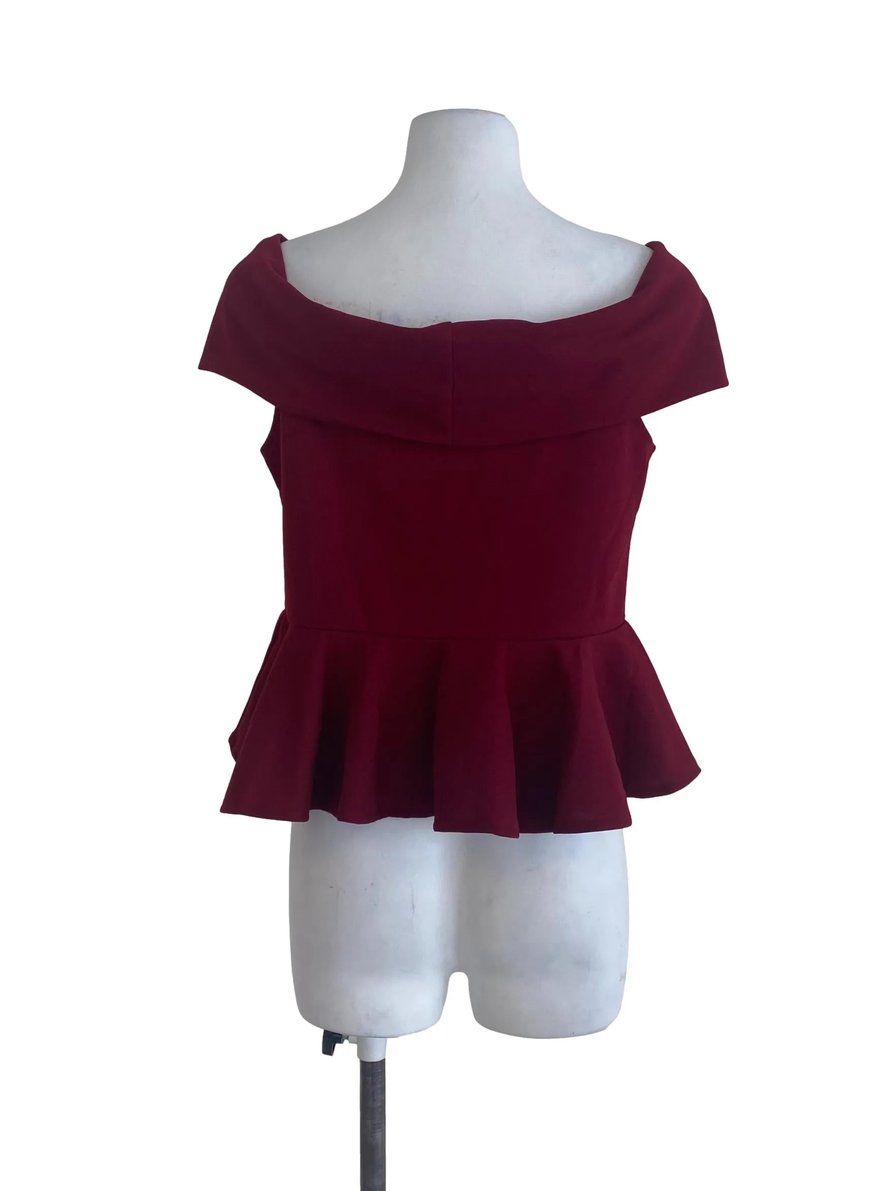 Maroon Ruffled Top