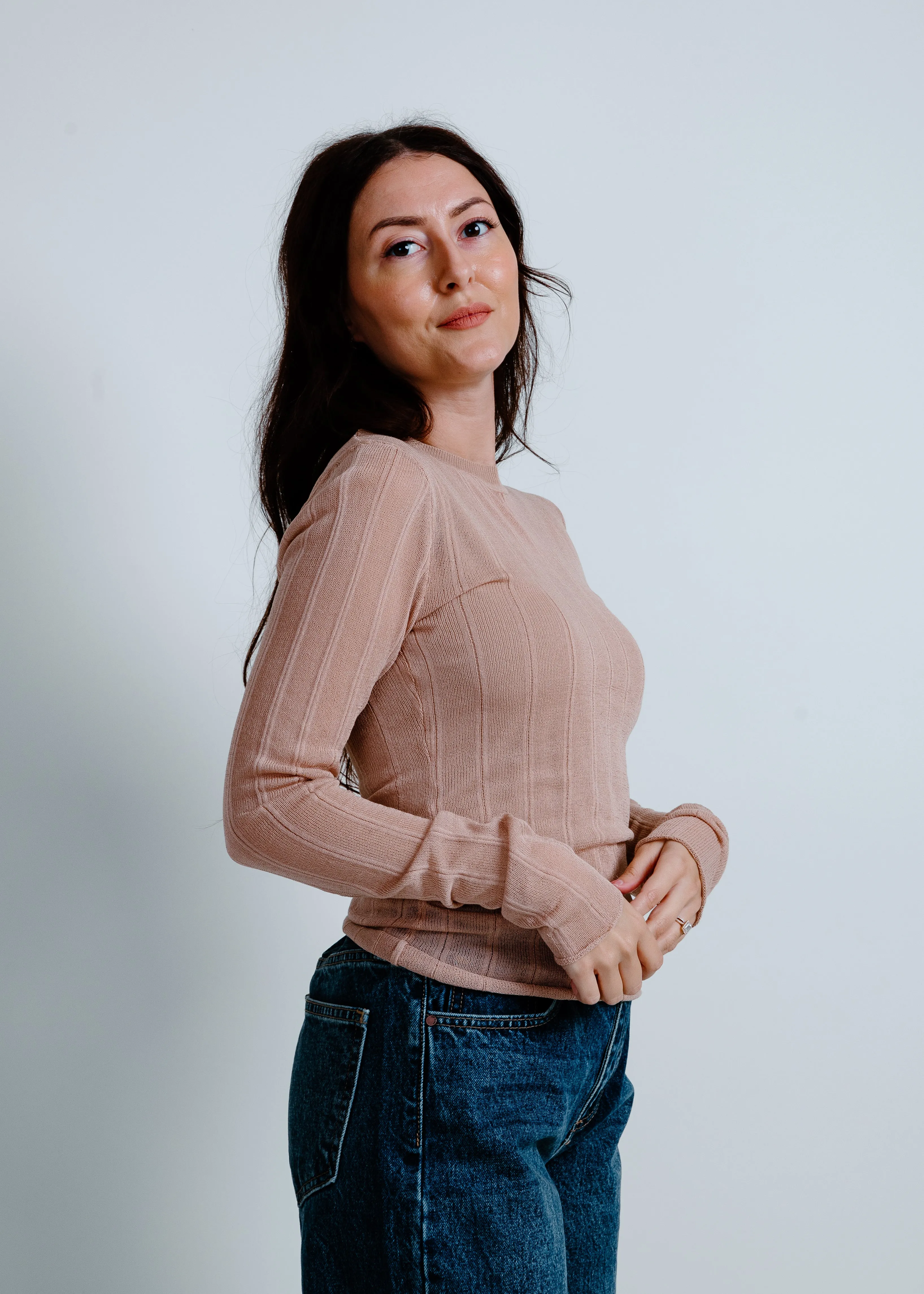 Mary Stripe Detail Top