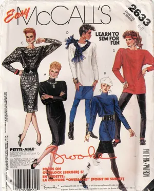 McCall's 2633 BROOKE SHIELDS Womens Dress Tunic Skirt & Stretch Leggings 1980s Vintage Sewing Pattern Size 6-8 UNCUT Factory Folded