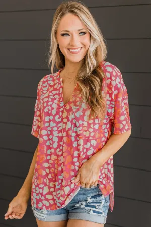 Memories Of You Printed Top- Pink