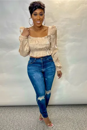 METALLIC IRIDESCENT EFFECT TOP
