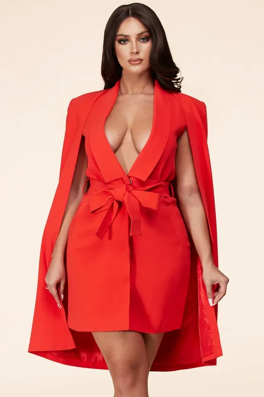 Michelle O Cape Blazer Dress