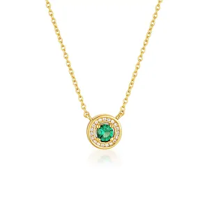 MILESTONE EMERALD HALO PENDANT IN GOLD