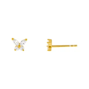 Mini CZ Crystal Butterfly Stud Earring