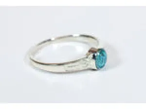 Miraculous Ring Blue Epoxy - Sterling Silver Ring - Blue Jewelry - Epoxy Jewelry
