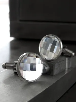 MIRROR - Clear Crystal Cufflinks