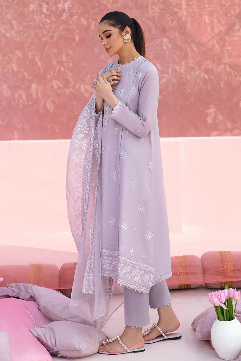 MISTY LILAC-3PC LAWN EMBROIDERED SUIT| Cross Stitch 2023