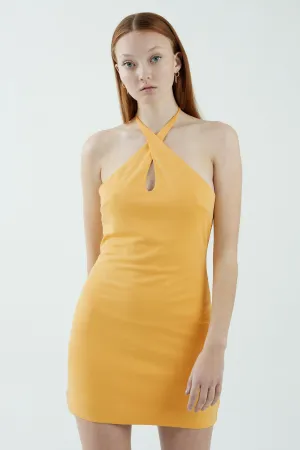 MODE HALTER MINI DRESS | MARIGOLD
