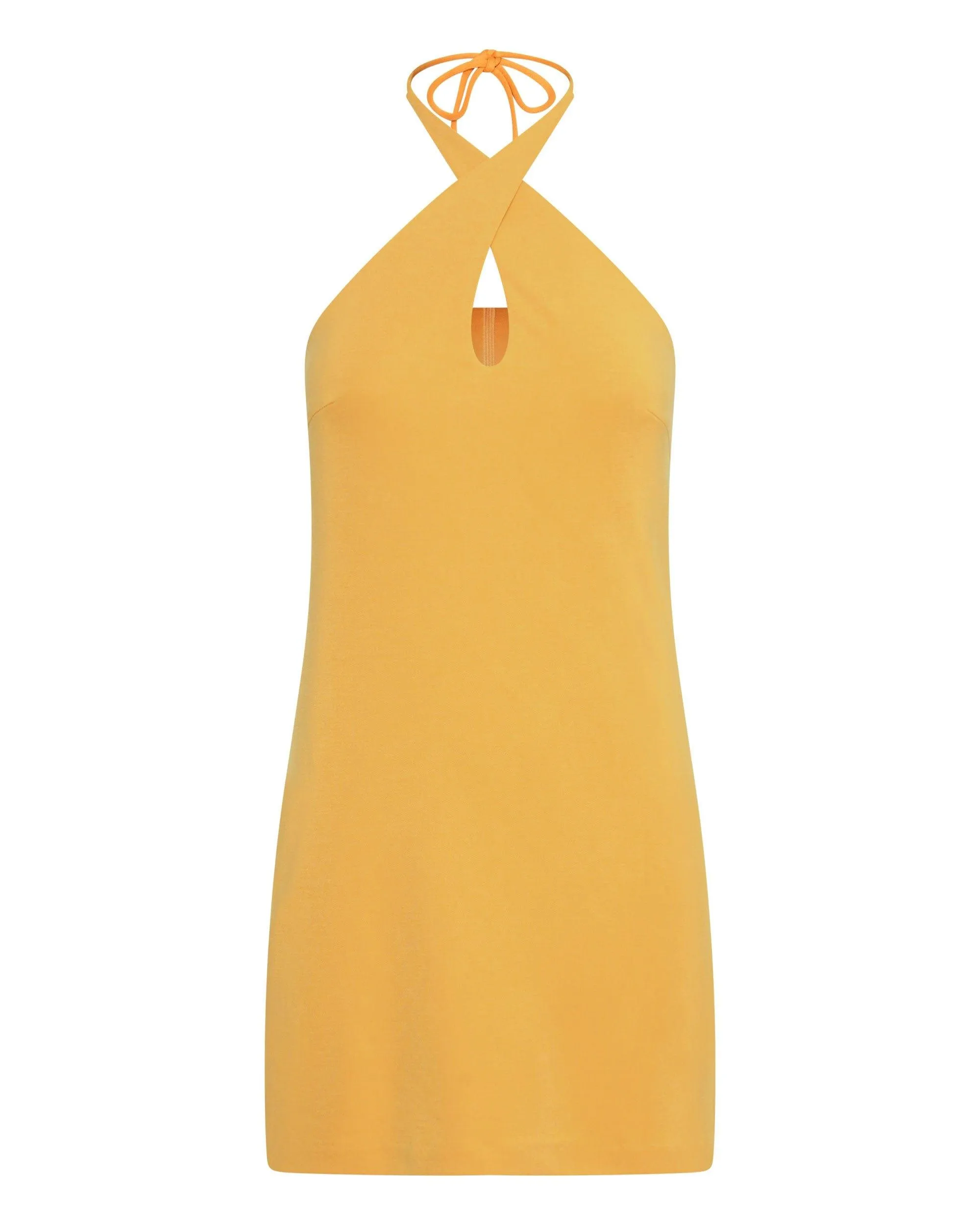 MODE HALTER MINI DRESS | MARIGOLD