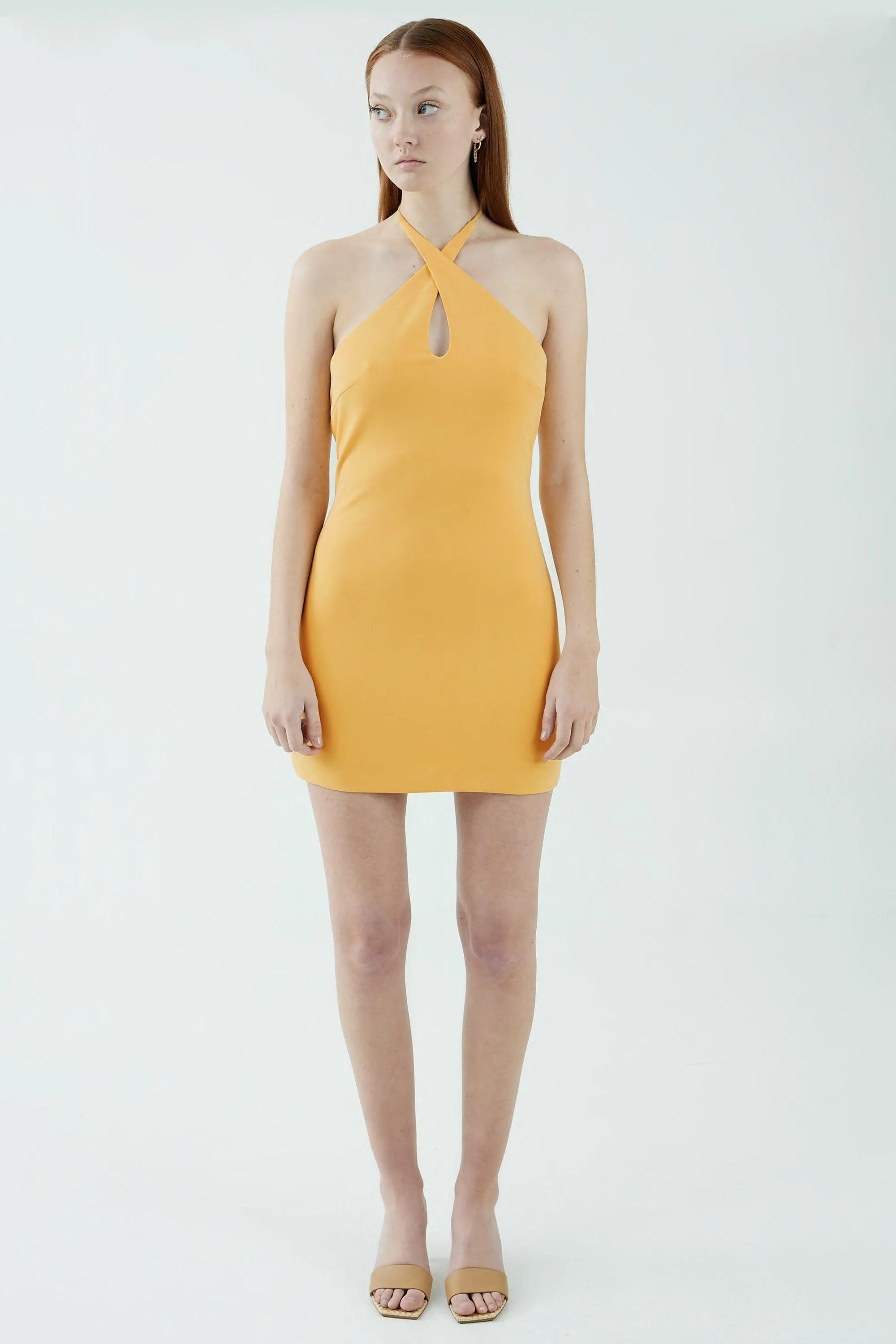 MODE HALTER MINI DRESS | MARIGOLD