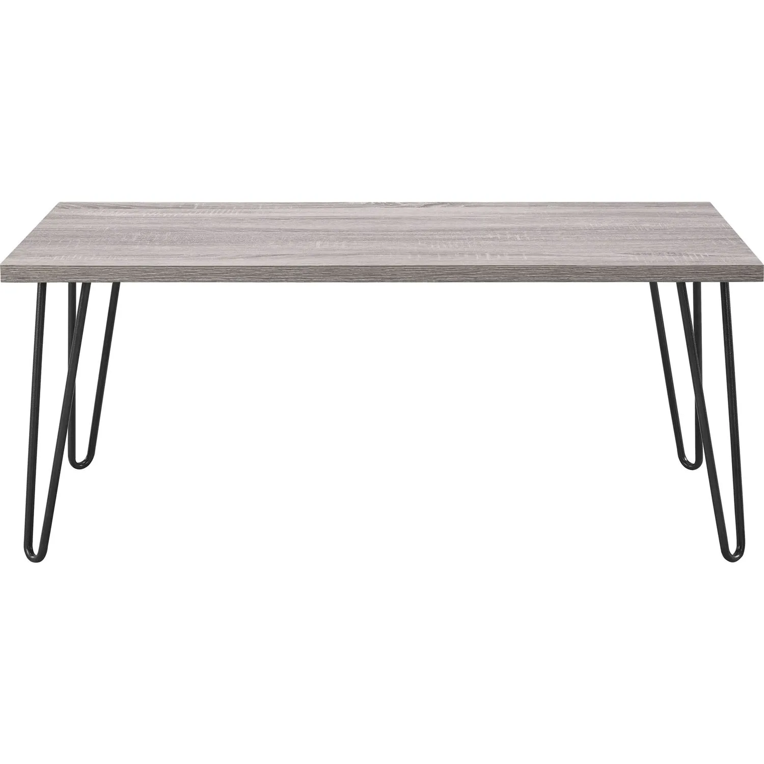Modern Classic Vintage Style Coffee Table with Wood Top and Metal Legs
