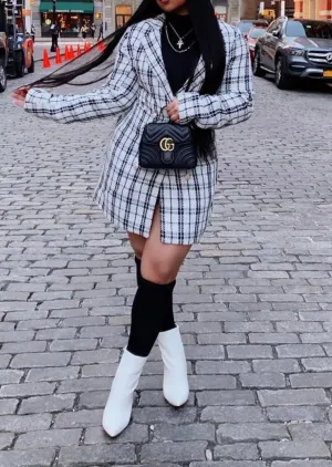 Monochrome Blazer Dress