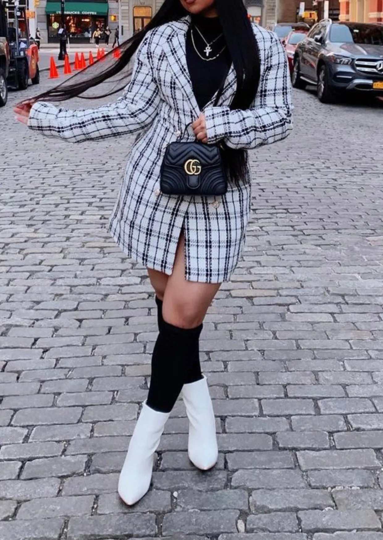 Monochrome Blazer Dress