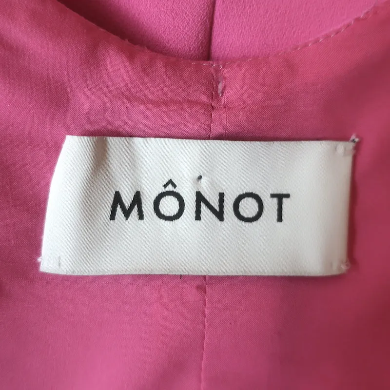 MONOT Backless Mini Blazer Dress Pink Crepe Size 38