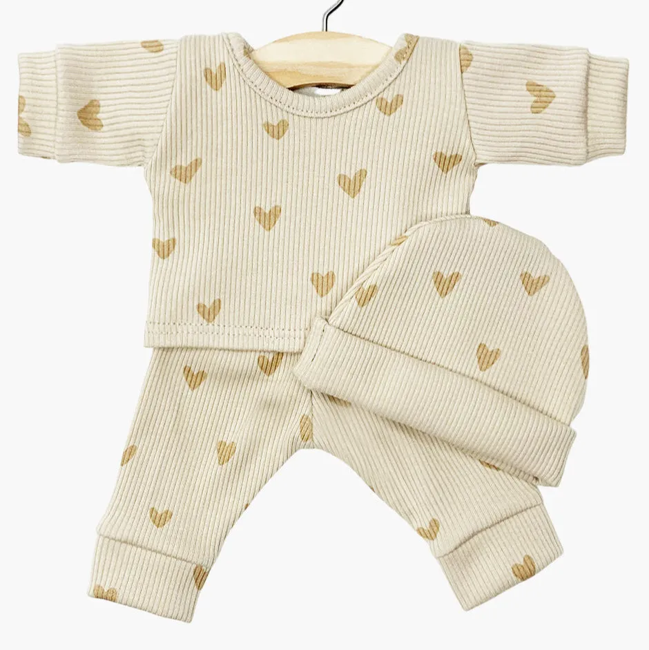 Morgan PJ's   Hat - Beige Hearts
