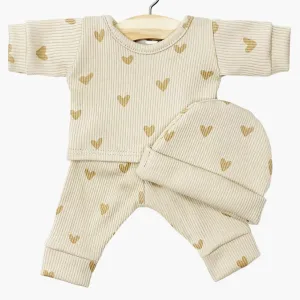 Morgan PJ's   Hat - Beige Hearts