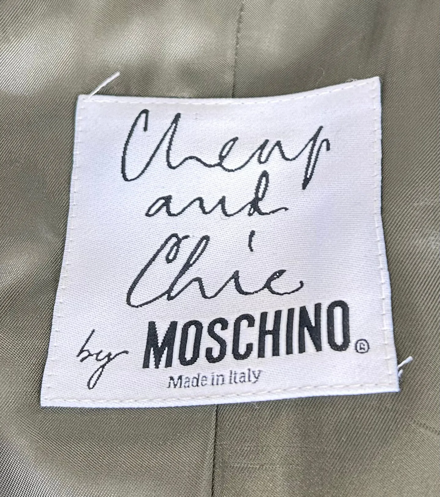 Moschino 1990s Cheap and Chic Wool Suit Ensemble w/Petit-Point Floral Trim, New/Old