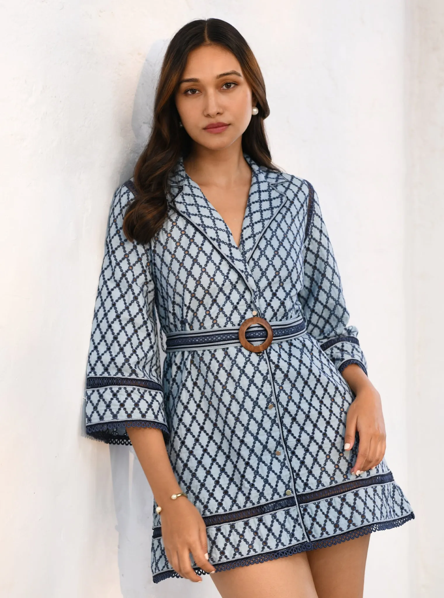 Mulmul Denim Arista Light Blue Dress