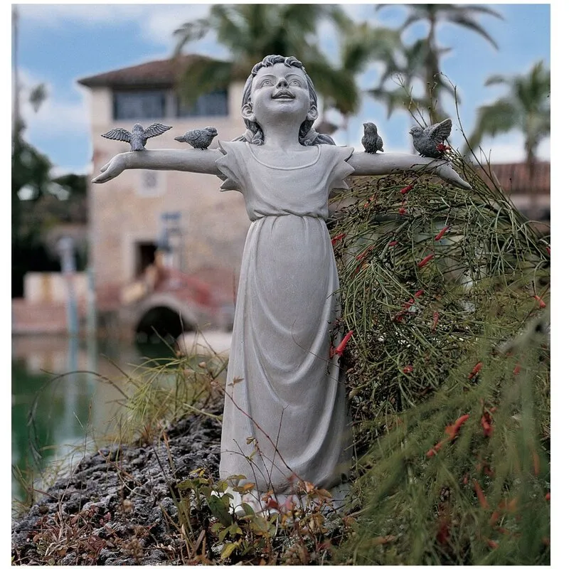 New in box! Beautiful 2 Tone Polyresin Stone Statue "Basking in God's Glory" Use Indoors or Out! 18", Retails $90 w/tax!